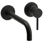 Abode Harmonie Wall Mounted Basin / Bath Mixer - Matt Black