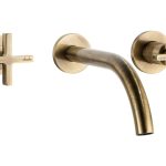Abode Serenitie Wall Mounted Basin/Bath Mixer - Antique Brass
