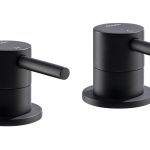 Abode Harmonie Round Bath Filler Panel Valves (Pair) - Matt Black