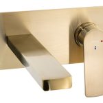 Abode Aquip Wall Mounted Basin / Bath Mixer - Brushed Brass