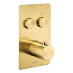 Abode Uno Concealed Push Button Shower (2 Exit) - Brushed Brass