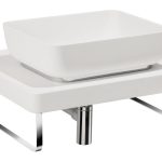 Abode Tableau/Cava Shelf & Tablet Basin Set - Chalk White w/Chrome Finishes