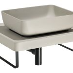 Abode Tableau/Cava Shelf & Tablet Basin Set - Pebble Grey w/Matt Black Finishes