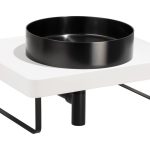 Abode Tableau/Iox Shelf & Round Basin Set - Chalk White w/Matt Black Finishes
