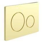 Round Push Button Flushplate - Brushed Brass