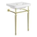 Lave 610mm 1TH Console Basin - Brushed Brass