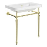 Lave 810mm 1TH Console Basin - Brushed Brass