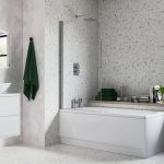 800x1400mm Radius Bath Screen (6mm) - Chrome