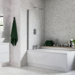 800x1400mm Sail Bath Screen (6mm) - Chrome