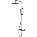 Vema Thermostatic Shower Column w/Fixed Head & Riser - Matt Black
