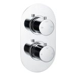 Mist Thermostatic Two Outlet Twin Shower Valve - Chrome