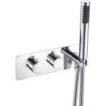 Jet Thermostatic Two Outlet Shower Valve w/Handset - Chrome