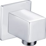 Square Wall Outlet Elbow - Chrome