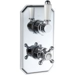 Drop Traditional Lever Thermostatic Single Outlet Shower Valve - Chrome
