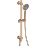 Mist Round Riser Rail Kit w/Elbow & 3 Mode Handset - Brushed Bronze