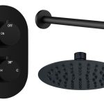 Mist Round Shower Valve & Kit Pack 1 - Matt Black