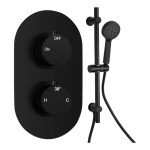 Mist Round Shower Valve & Kit Pack 2 - Matt Black