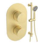 Mist Round Shower Valve & Kit Pack 2 - Brushed Brass