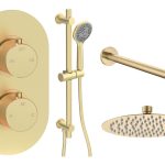 Mist Round Shower Valve & Kit Pack 3 - Brushed Brass