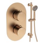 Mist Round Shower Valve & Kit Pack 2 - Brushed Bronze