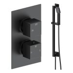 Spay Square Shower Valve & Kit Pack 2 - Matt Black