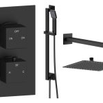 Spay Square Shower Valve & Kit Pack 3 - Matt Black