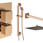 Spay Square Shower Valve & Kit Pack 3 - Brushed Bronze