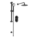 Shower Rail with Round 3 Mode Handset - Matt Black