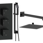 Spay Square Shower Valve & Kit Pack 3 - Matt Black