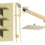 Spay Square Shower Valve & Kit Pack 3 - Brushed Brass