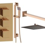 Spay Square Shower Valve & Kit Pack 3 - Brushed Bronze