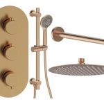 Mist Round Shower Valve & Kit Pack 3 - Brushed Bronze