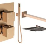 Spay Square Shower Valve & Kit Pack 4 - Brushed Bronze