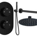 Mist Round Shower Valve & Kit Pack 4 - Matt Black