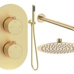Mist Round Shower Valve & Kit Pack 4 - Brushed Brass