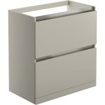 Regal 800mm 2 Drawer Floor Standing Basin Unit (No Top) - Matt Latte