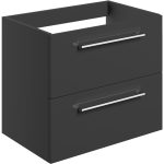 Unify 590mm Wall Hung 2 Drawer Basin Unit (No Top) - Anthracite Gloss