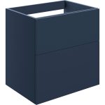 Linea 590mm Wall Hung 2 Drawer Basin Unit (No Top) - Matt Deep Blue