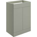 Linea 590mm Floor Standing 2 Door Basin Unit (No Top) - Matt Olive Green