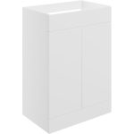 Linea 590mm Floor Standing 2 Door Basin Unit (No Top) - Matt White