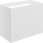 Linea 790mm Wall Hung 2 Drawer Basin Unit (No Top) - Matt White