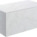 Sculpt 800mm Wall Hung Storage Drawer - White Marble