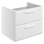 Stark 600mm Wall Hung 2 Drawer Basin Unit (No Top) - Matt White