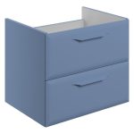 Stark 600mm Wall Hung 2 Drawer Basin Unit (No Top) - Matt Misty Blue