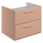 Stark 600mm Wall Hung 2 Drawer Basin Unit (No Top) - Matt Apricot