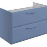 Stark 795mm Wall Hung 2 Drawer Basin Unit (No Top) - Matt Misty Blue