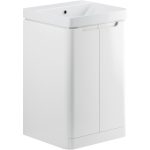 Pearl 500mm 2 Door Floor Standing Cloakroom Basin Unit - White Gloss