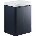 Pearl 605mm 2 Door Floor Standing Basin Unit - Matt Indigo