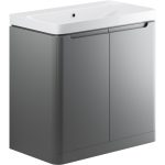 Pearl 805mm 2 Door Floor Standing Basin Unit - Matt Grey