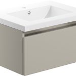Regal 615mm 1 Drawer Wall Hung Basin Unit Inc. Basin - Matt Latte